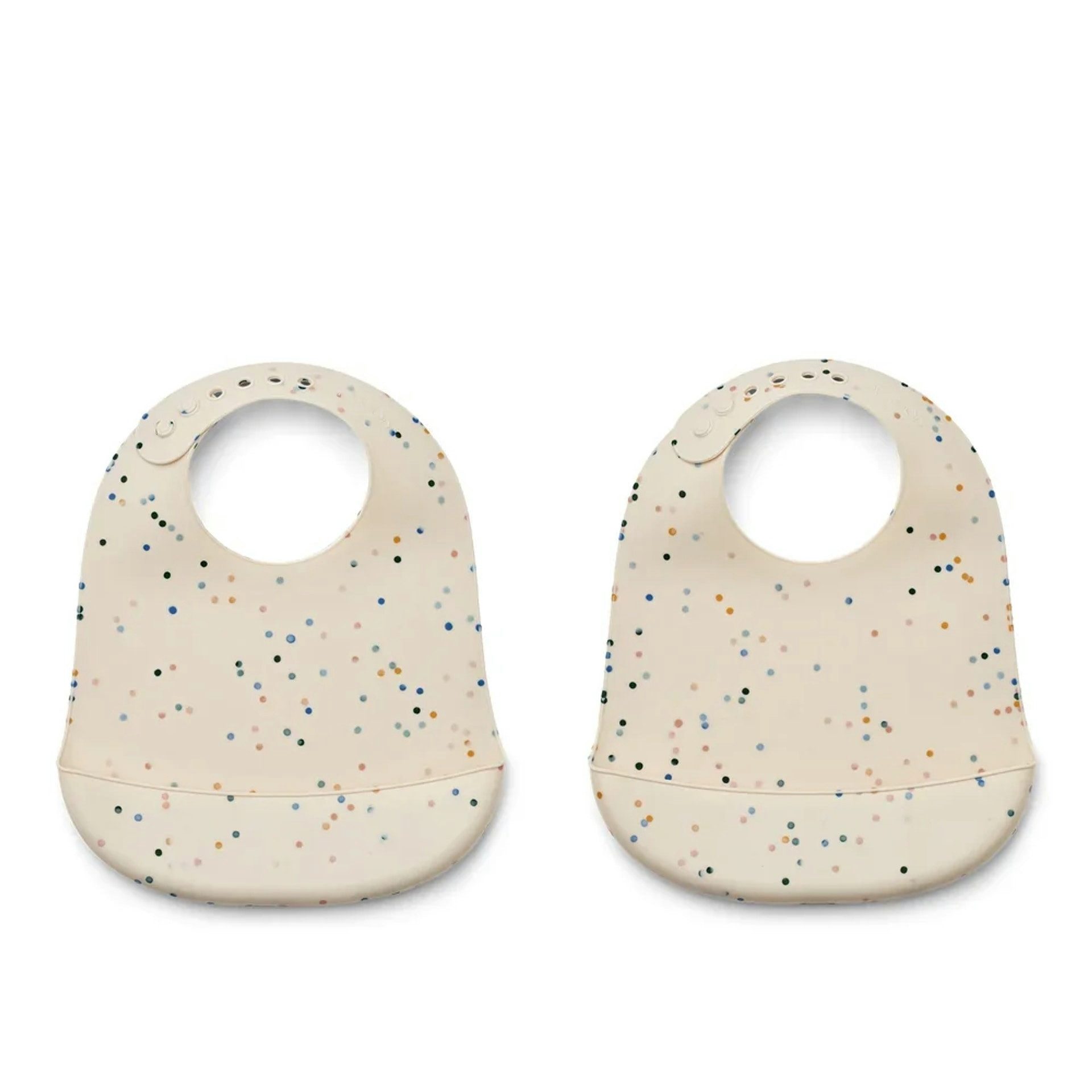 Liewood Lätzchen Silikon Lätzchen 2er pack - Tilda, Farbe: Splash dots / Sea shell, (Packung, 2-St., 2er-Set)