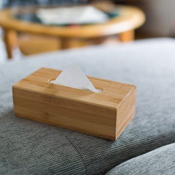 relaxdays Papiertuchbox 2 x Kosmetiktücherbox aus Bambus
