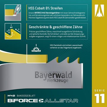 QUALITÄT AUS DEUTSCHLAND Bayerwald Werkzeuge Bandsägeblatt Bayerwald M42 Bandsägeblatt BiFORCE ALLSTAR, 1.1 mm (Dicke)