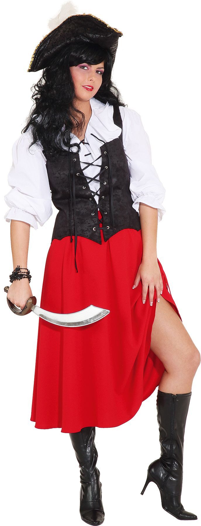 Orlob Piraten-Kostüm Piratin Piraten Rock Rot Gr. 40/42 Karneval Fasching Party Cosplay