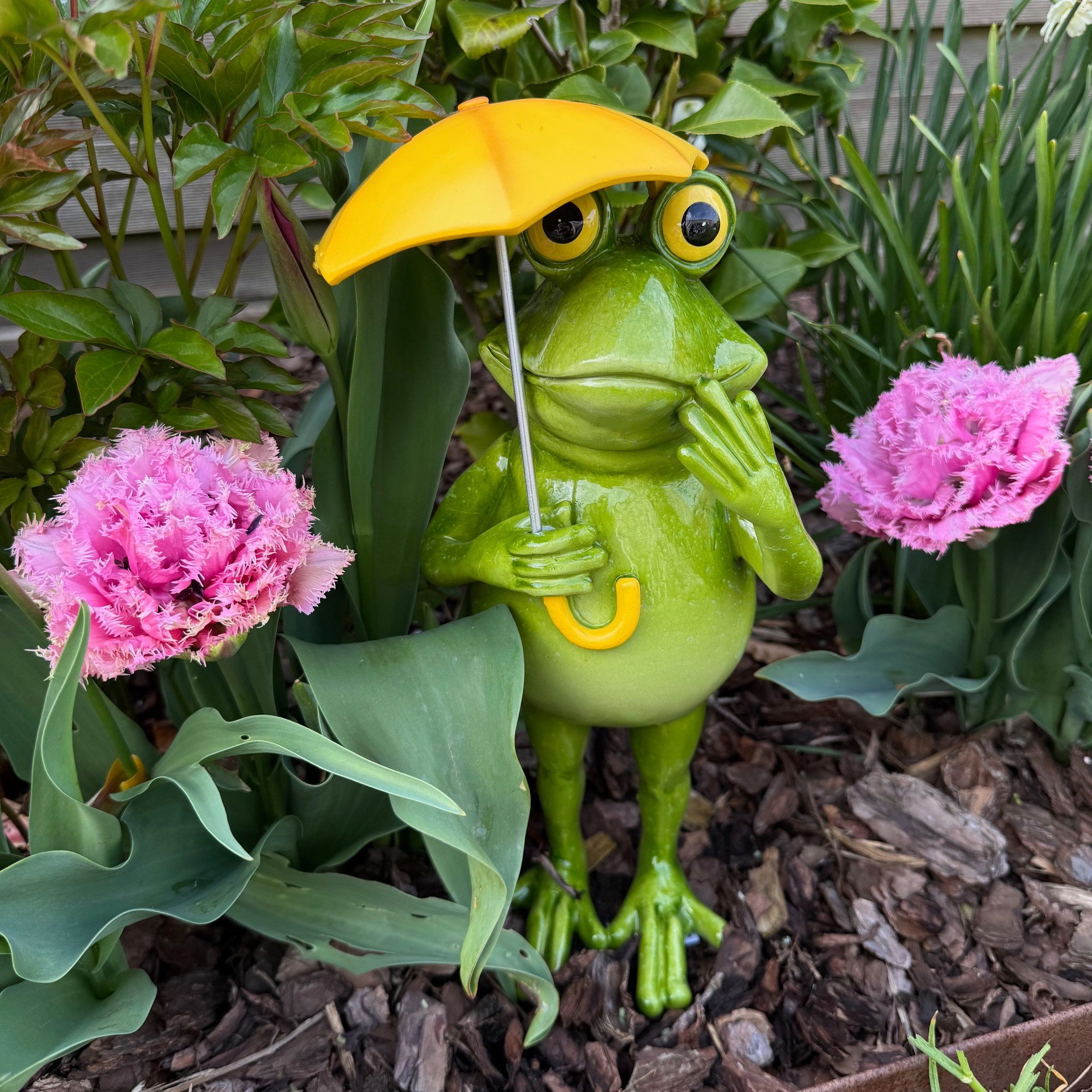 Online-Fuchs Gartenfigur Deko Figuren Frosch mit Regenschirm für draußen, 3 günstig online kaufen