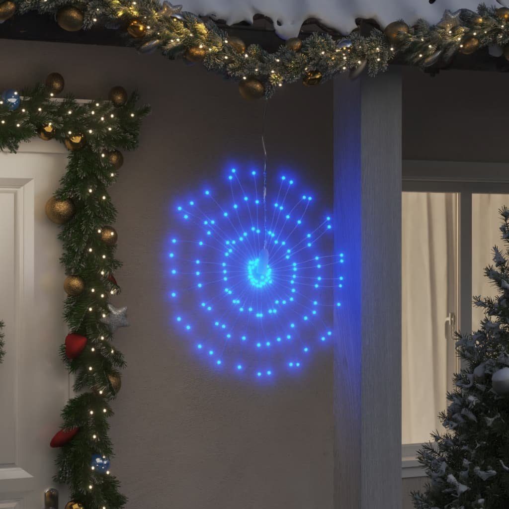vidaXL Christbaumschmuck Weihnachtsbeleuchtung Feuerwerk 140 LEDs Blau 17 cm (1-tlg)