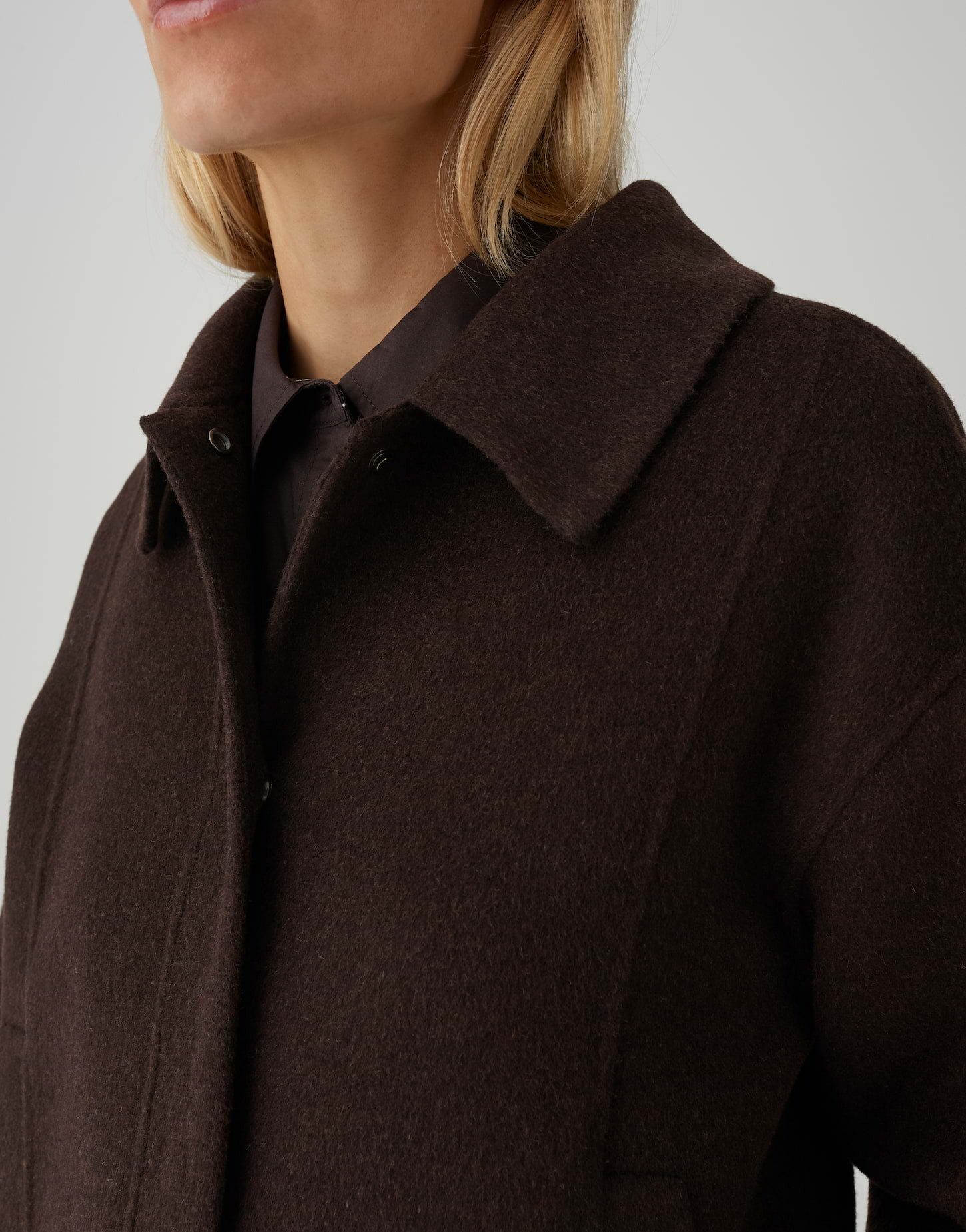OPUS Wolljacke Haya im Cape Schnitt Regular Fit lockere Passform, leicht ausgestellter Schnitt, 3/4 Arm