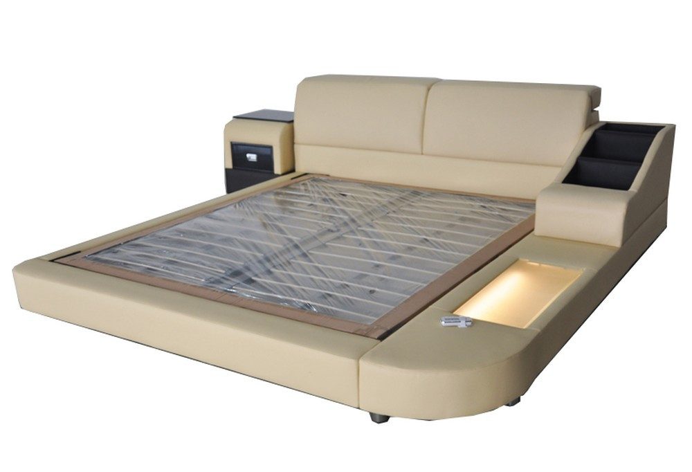 JVmoebel Bett Exklusives Hotel Bett aus Leder für Paare - Vielseitiges Doppelbett, Made in Europa