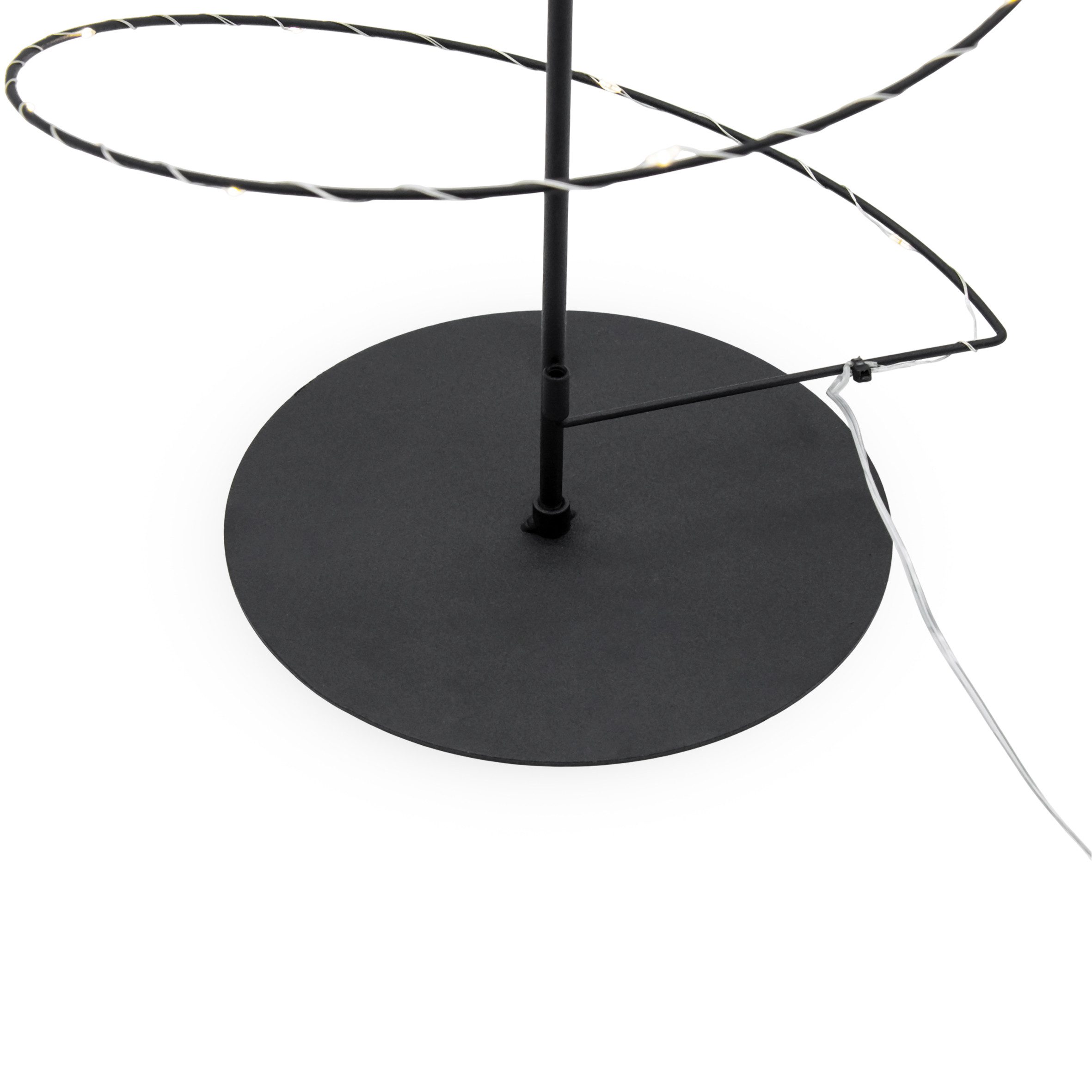 Spetebo LED-Dekofigur Spiral Weihnachtsbaum mit 47 LED aus Metall in schwarz (Anzahl, 1 St., Stück), mit Timer Funktion – Bild 5 von 5