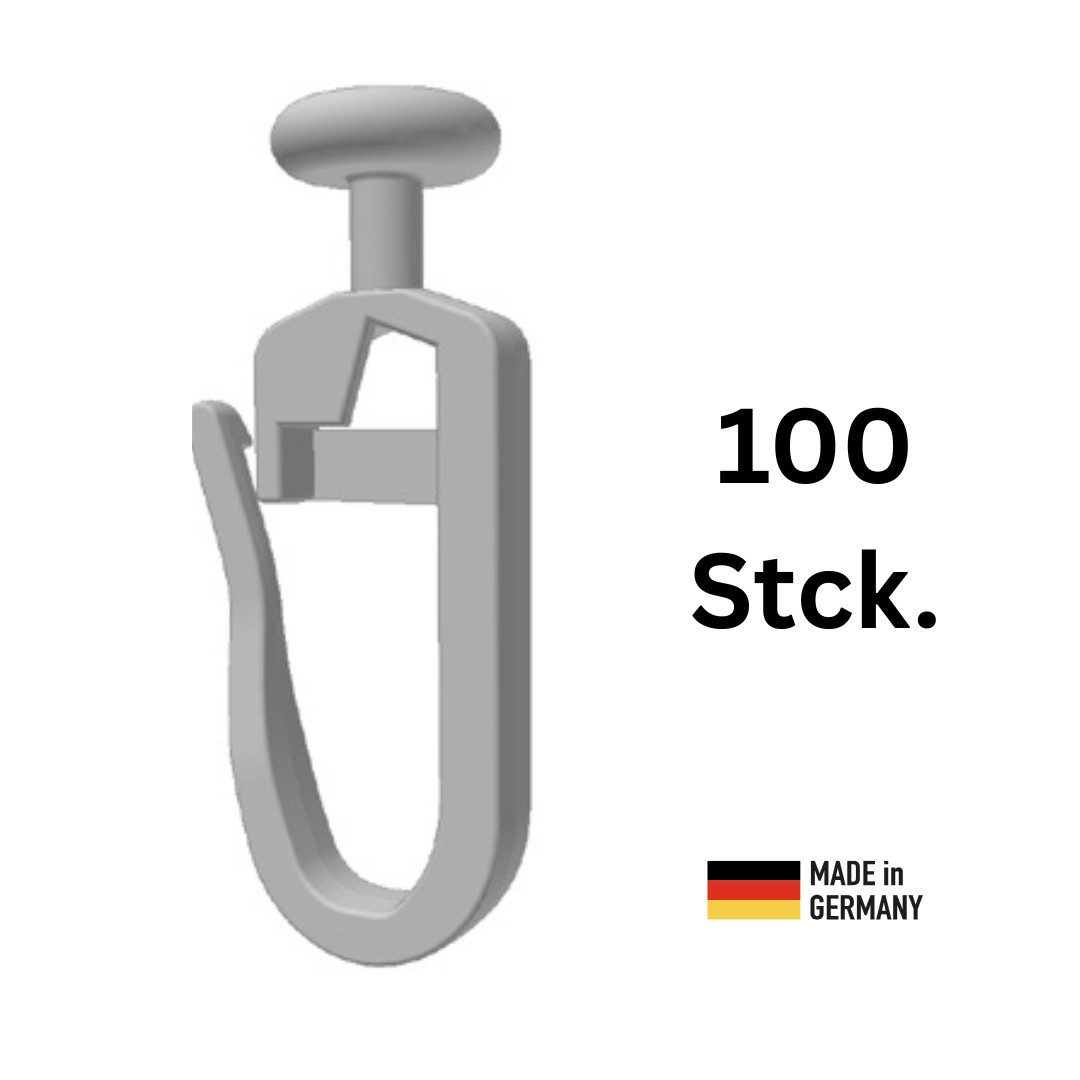 novumfix Gardinengleiter Falten-Gleiter mit Kopf 7mm, weiß für 4mm Innenlaufschiene, (100-St)
