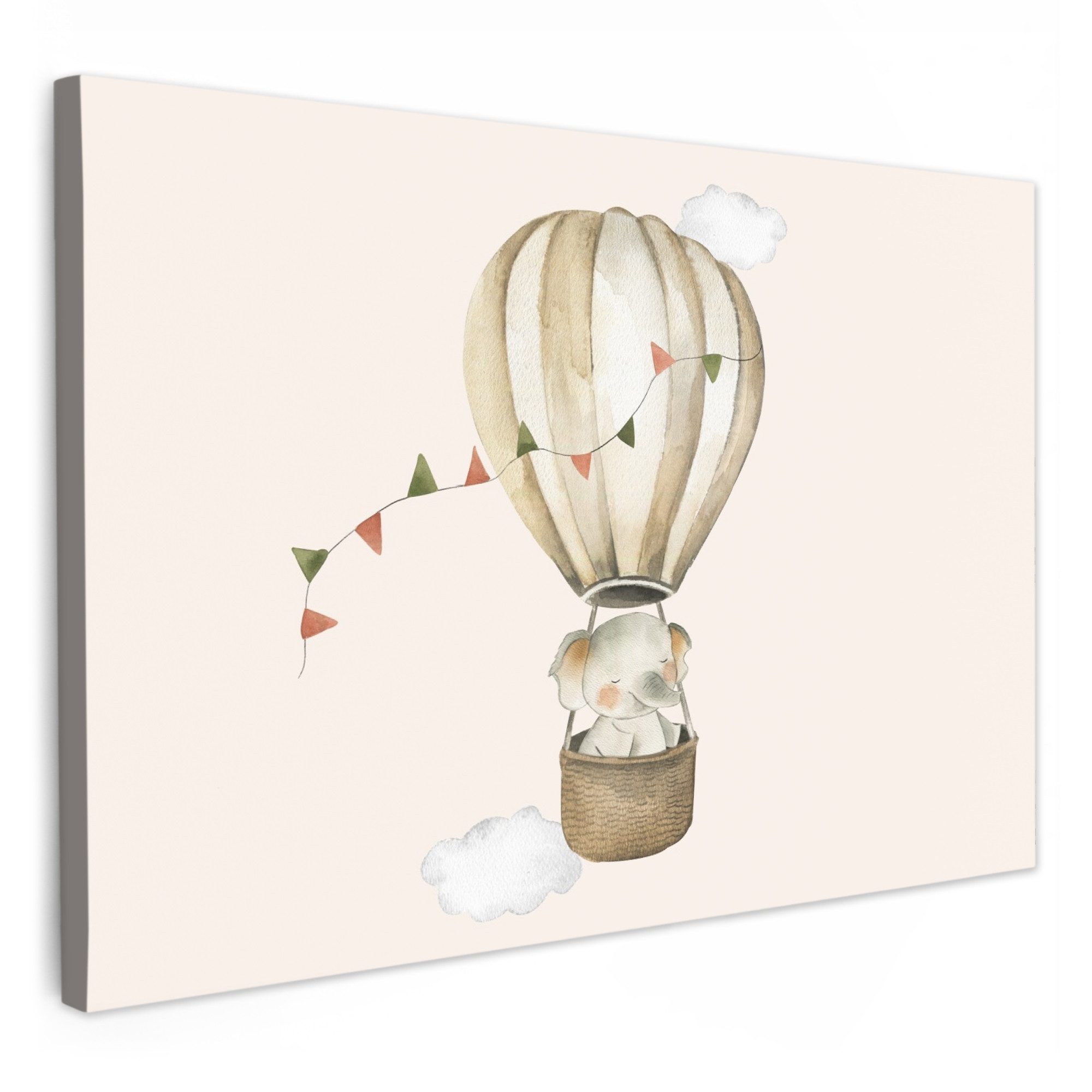 OneMillionCanvasses® Leinwandbild Heißluftballon - Elefant - Aquarell - Bei günstig online kaufen