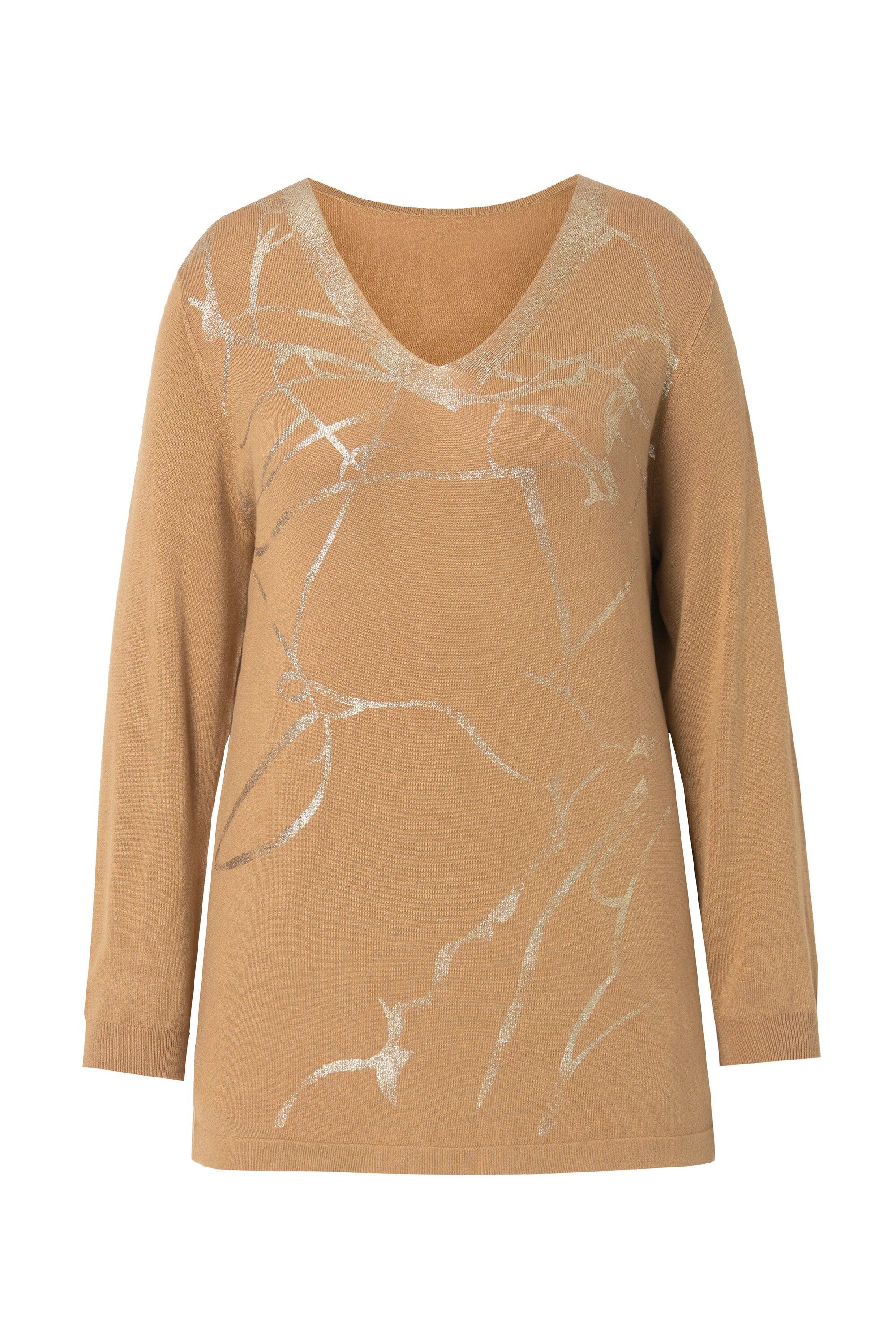Strickpullover Pullover A-Linie Metallic-Marmormuster