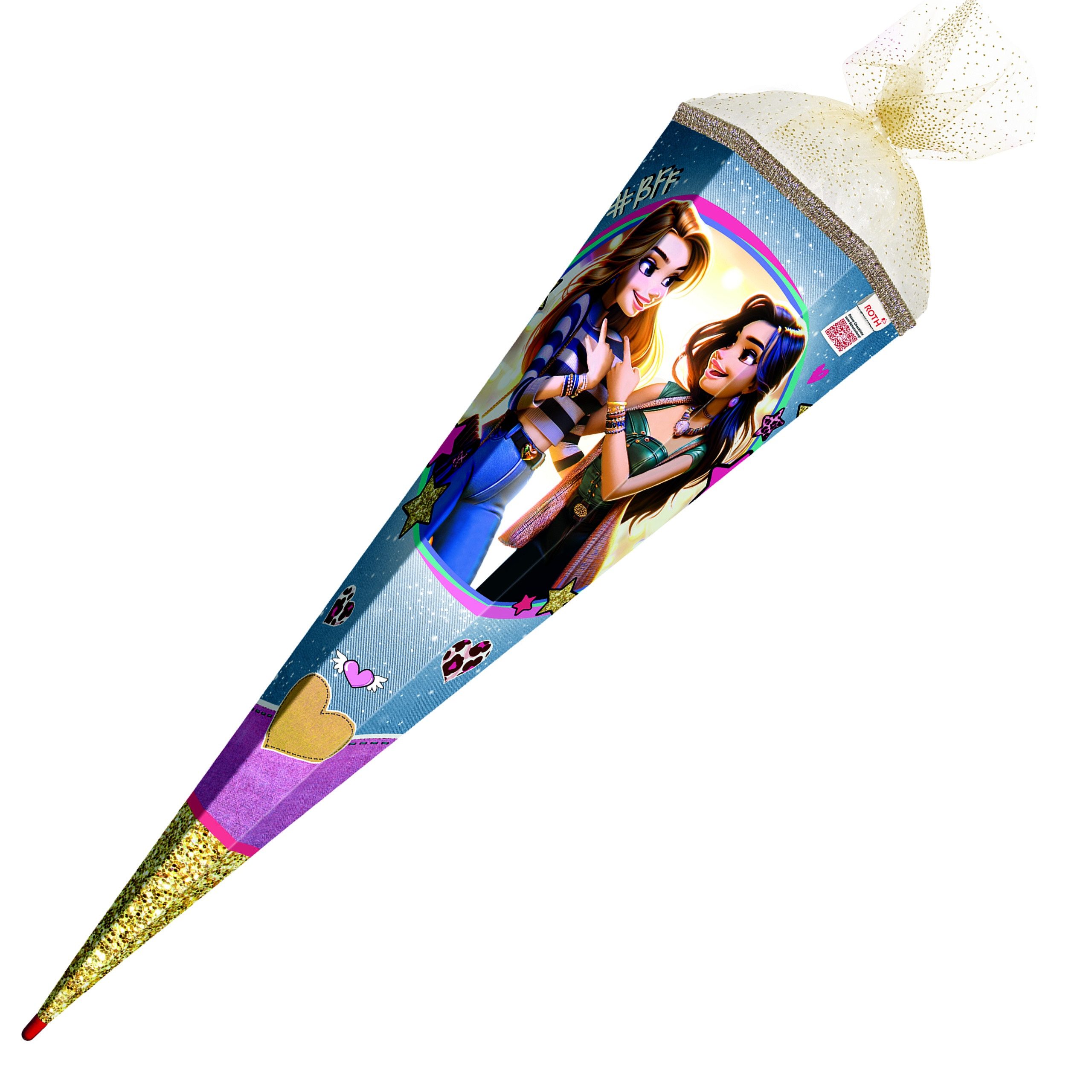 Roth Schultüte Schultüte / Zuckertüte / 85cm / eckig / "Best Friends Forever"