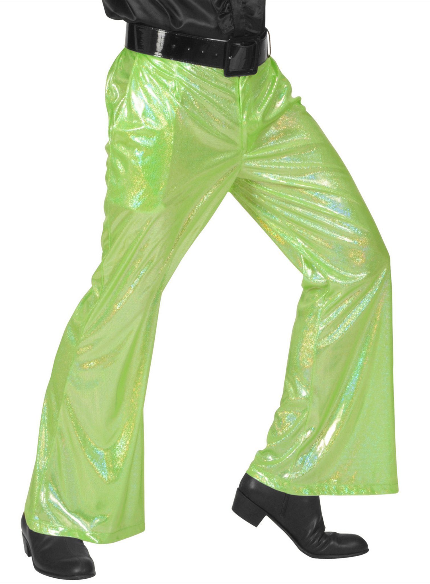 Metamorph Kostüm Fishnet Leggings neon-grün Größe S-M, Grellgrüne Netzhose  im 80er Jahre Look