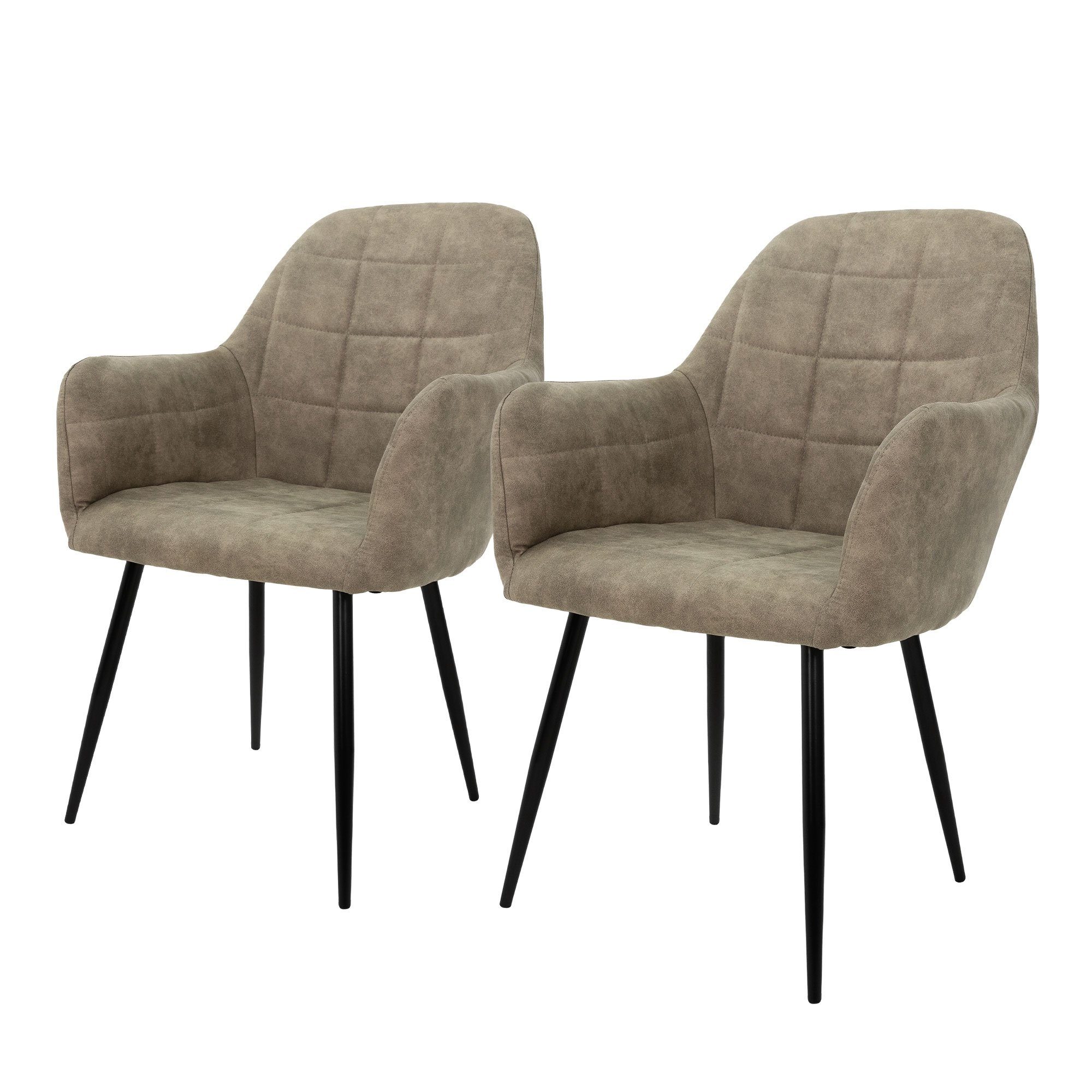 ML-DESIGN Stuhl Esszimmerstuhl ergonomisch & gepolstert, Esstischstuhl mit Rückenlehne (2 St), 2er Set Wohnzimmerstuhl Olive, PU-Kunstleder Küchenstuhl Polsterstuhl
