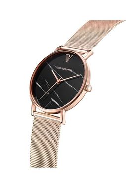 Paul Valentine Quarzuhr BLACK MARBLE ROSE GOLD MESH