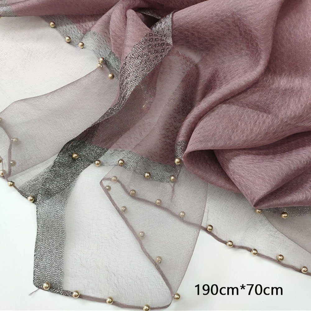 AUzzO~ Seidenschal Freizeitschal Halstuch Coloured 190cm*70cm Light Grau Sun ProtectionSilkScarf, Elegante