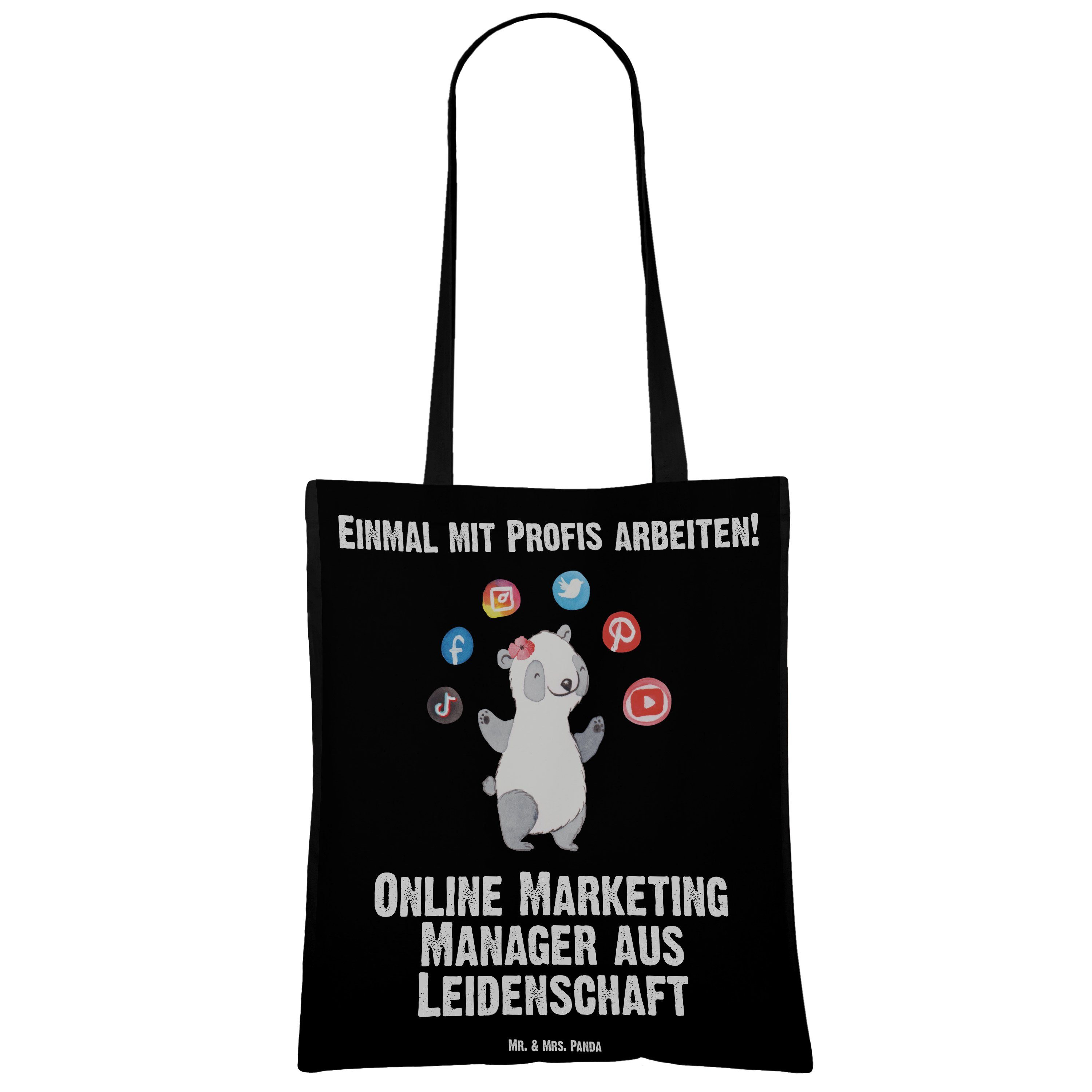 Marketing Manager & Online aus Tragetasche Leidenschaft - Panda Einka Mr. Mrs. - Schwarz (1-tlg) Geschenk,
