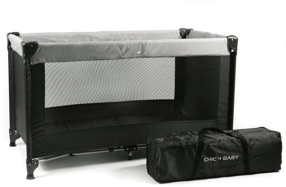 CHIC4BABY Baby Reisebett Basic schwarz mit