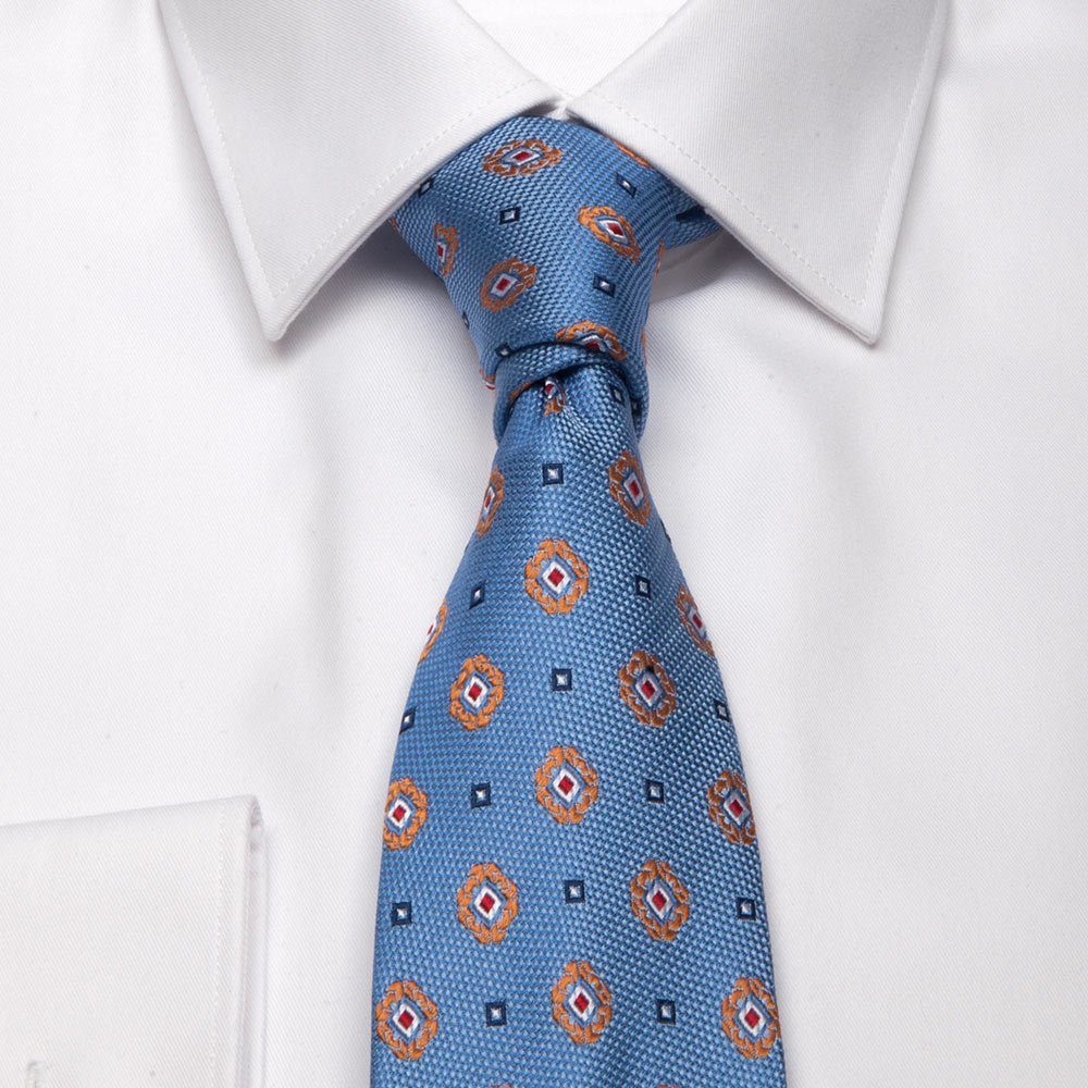 geometrischem Muster mit BGENTS Krawatte Seiden-Jacquard Breit (8cm) Krawatte Hellblau