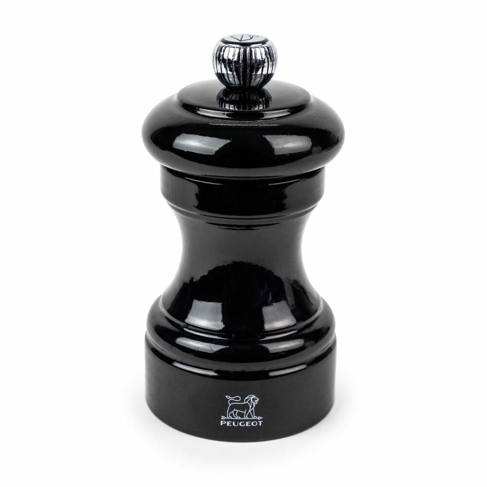 PEUGEOT Pfeffermühle BISTRO 10cm Schwarz Buchenholz Lackiert Stahlmahl Manuell Manuell