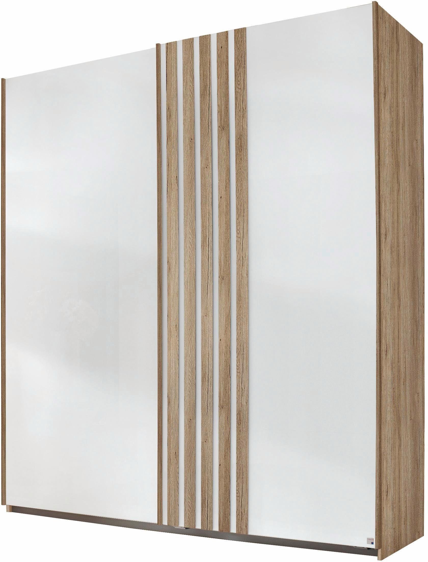 RAUCH Schwebetürenschrank in eichefarben San Remo / Weißglas - ab 499,99€
