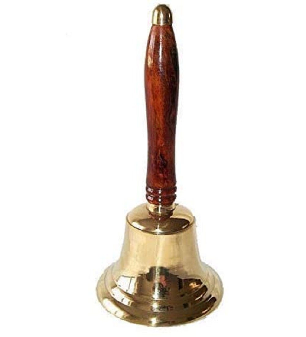 Linoows Dekoobjekt Glocke, Handglocke, Schulglocke, Vereinsglocke, maritime Glocke aus polirtem Messing
