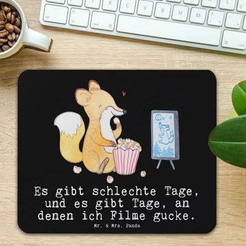 Mr. & Mrs. Panda Mauspad Fuchs Filme gucken - Schwarz - Geschenk, Danke, Filmabend, Computer z (1-St), Handgelenkschonend