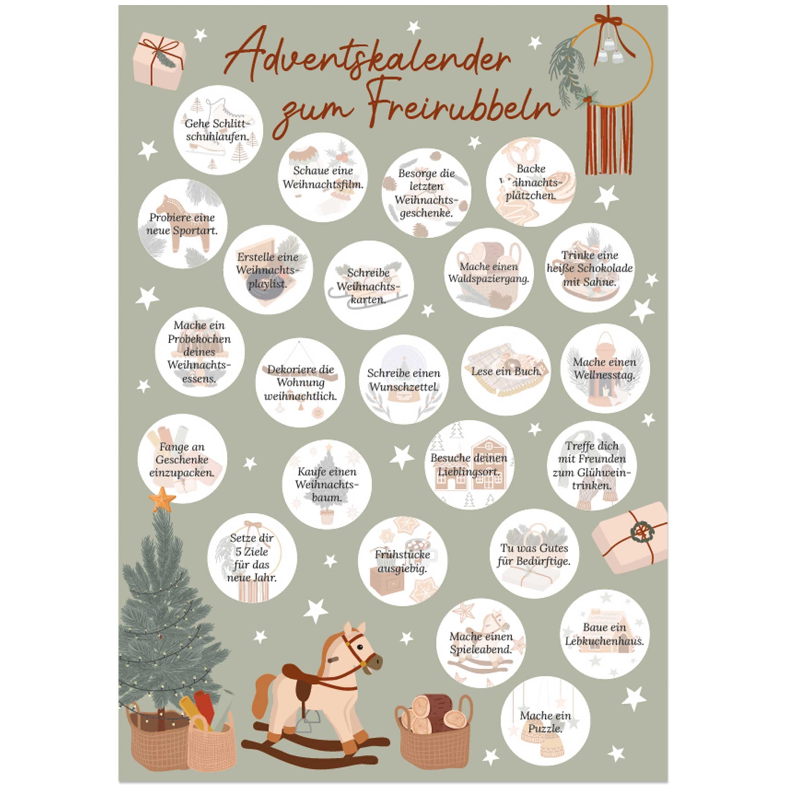 PAPIERDRACHEN Adventskalender Adventskalender zum Freirubbeln