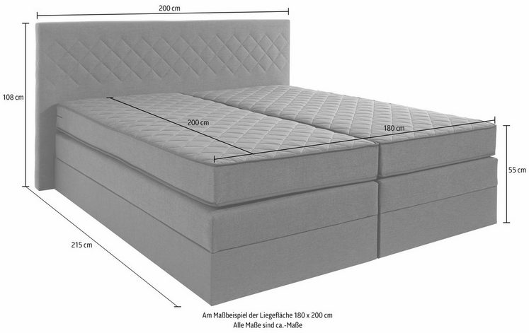 Boxspringbett ohne Kopfteile mehr Platz