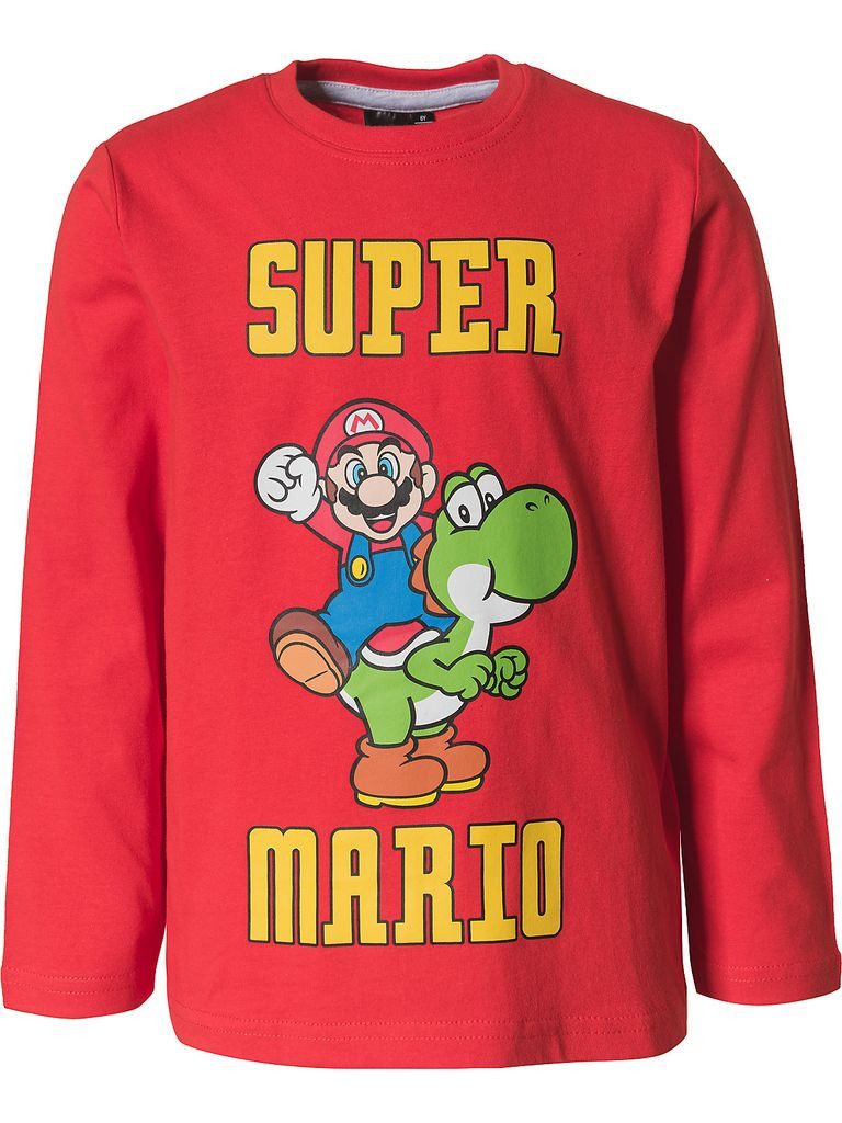 Super Mario Pyjama Super Mario langer Schlafanzug Pyjama Rot Gr. 104 116 128 152 Jungen + Mädchen Super Mario Pyjama Langarm – Bild 4 von 4