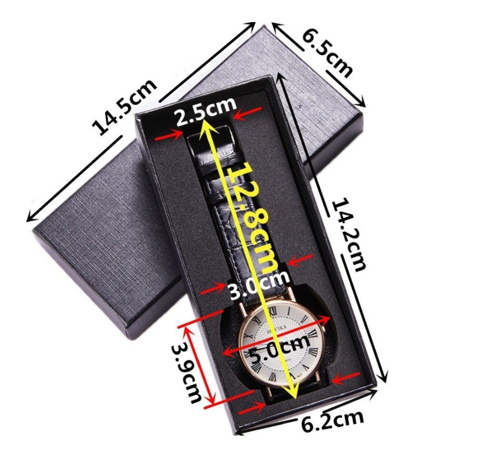 BAYLI Schmucketui Geschenk Uhrenbox für 1 Uhr, 145 x 65 mm Uhrenkarton in Schwarz, Gesch