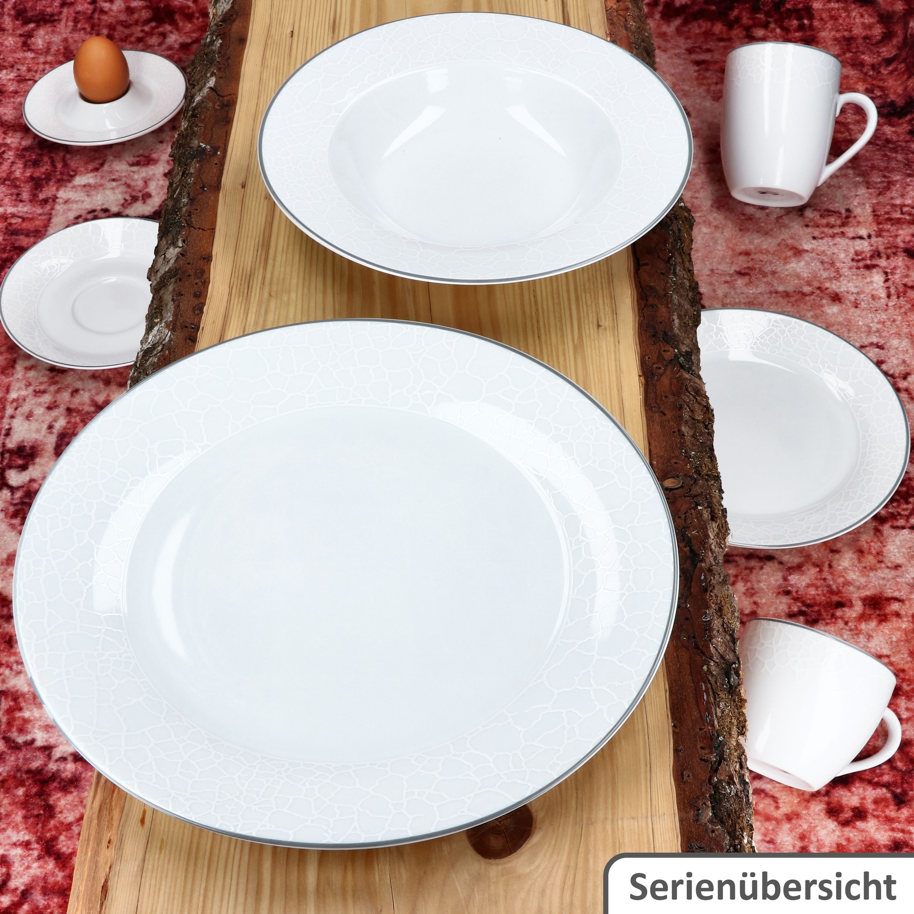 MamboCat Teller-Set MamboCat Venedig 18tlg Tellerset Essteller Suppenteller Kuchenteller, Porzellan – Bild 5 von 5