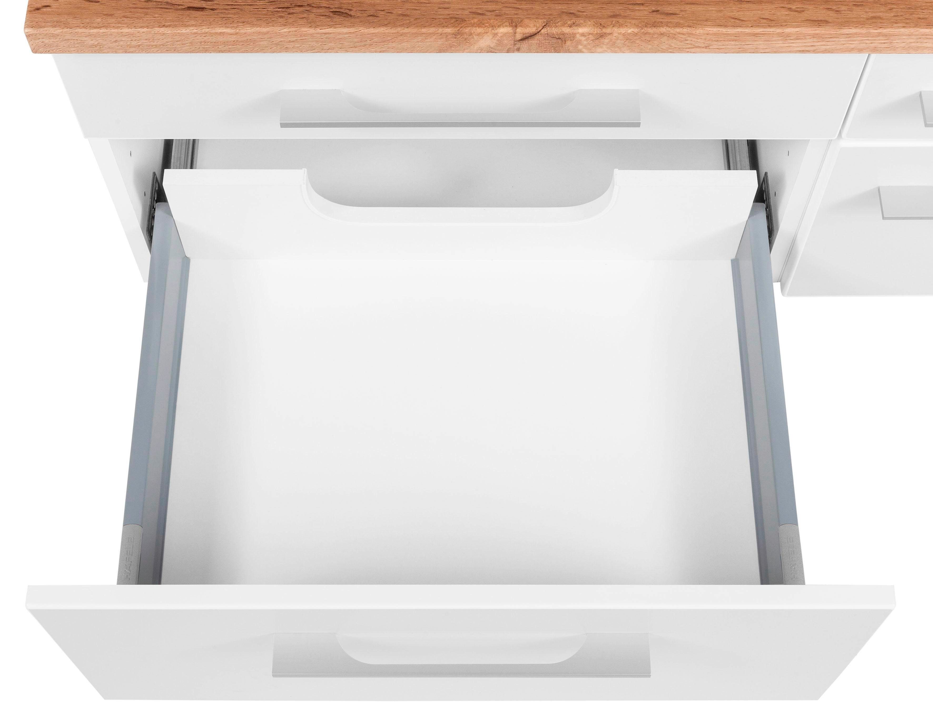 HELD MÖBEL Waschbeckenunterschrank Badmöbel, Waschtisch inkl. 90 | Breite Waschbecken, weiß cm Davos weiß