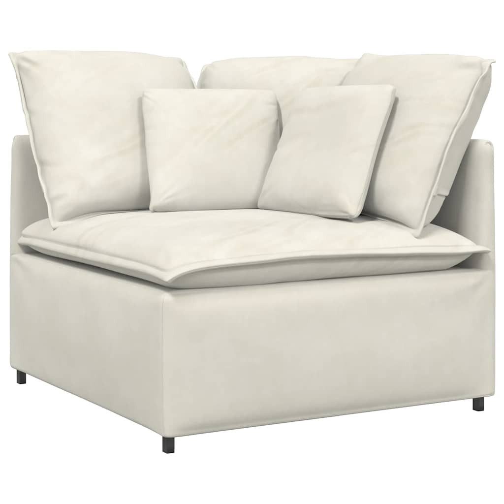 vidaXL Sofaelement Modulares Sofa Eckmodul mit Kissen Creme 100 cm