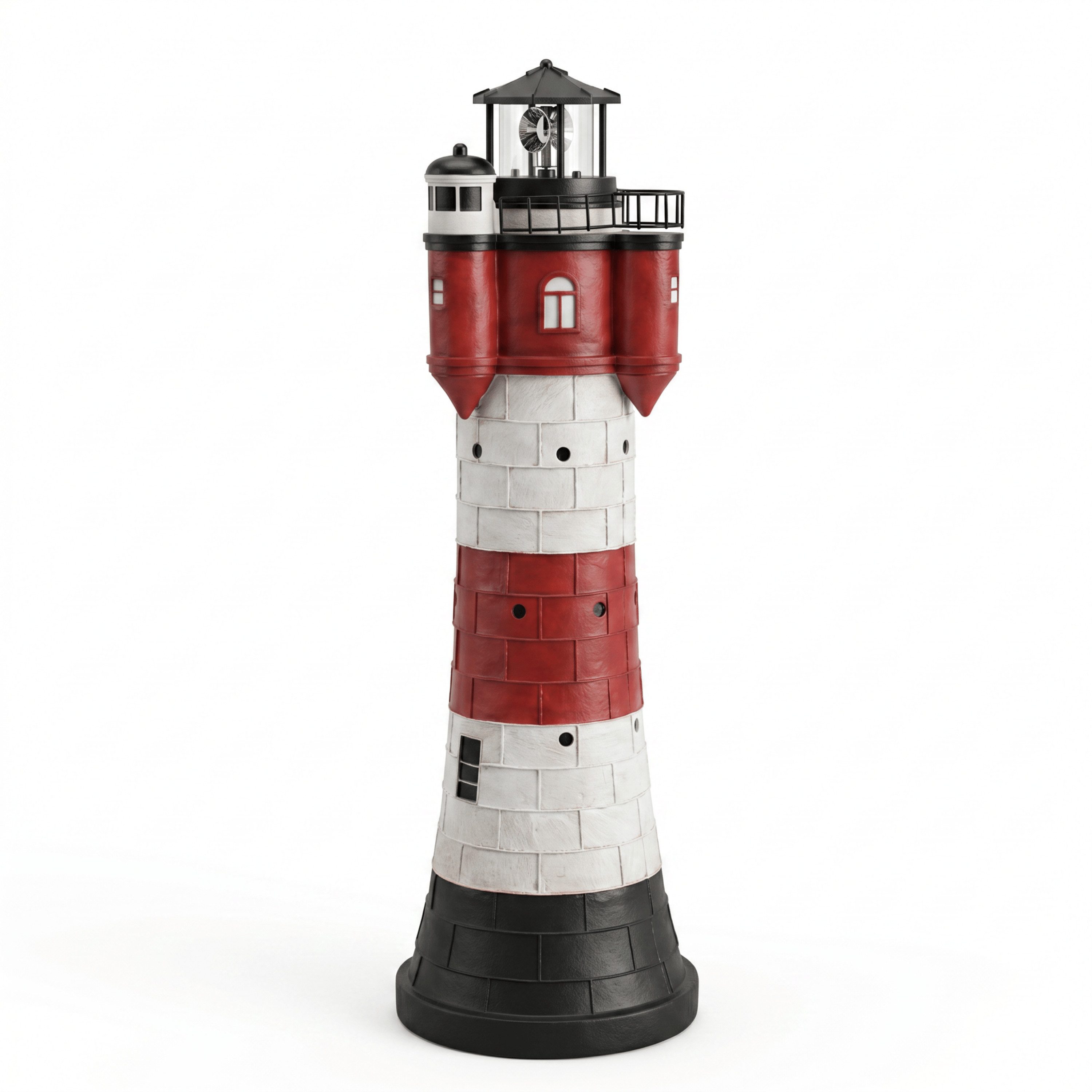 Jürgen Westerholt GmbH Gartenfigur 2325 Roter Sand, Solar Leuchtturm Roter Sand XL mit rotierendem LED Reflektor 80cm