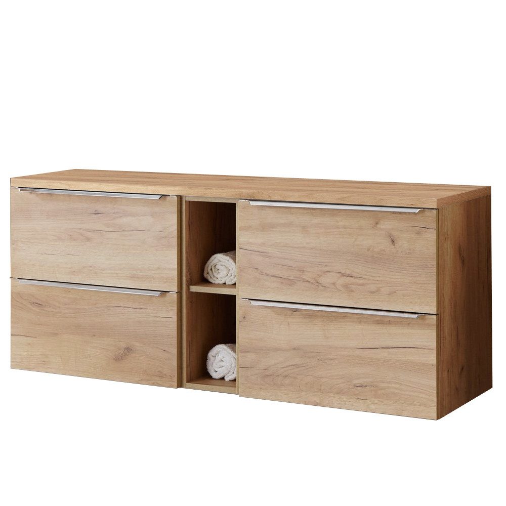 Lomadox Waschbeckenschrank TOSKANA-56 Wotaneiche 141/59,5/46 cm günstig online kaufen