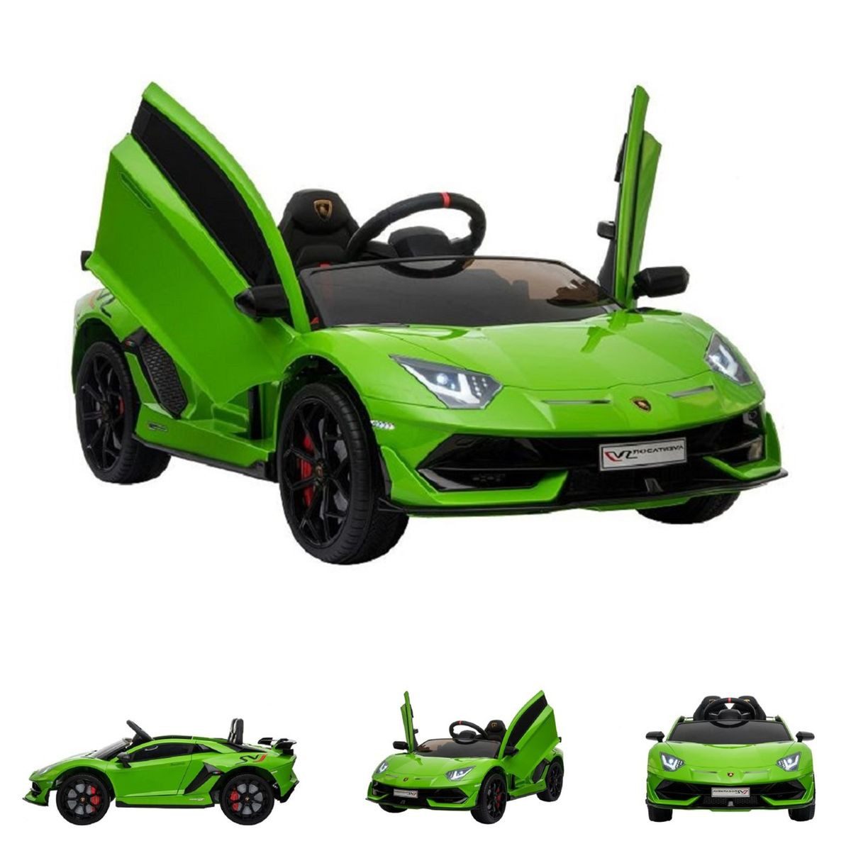 ES-Toys Elektro-Kinderauto Kinder Elektroauto Lamborghini, Belastbarkeit 40 kg, Aventador SVJ, Kunstledersitz, EVA-Reifen
