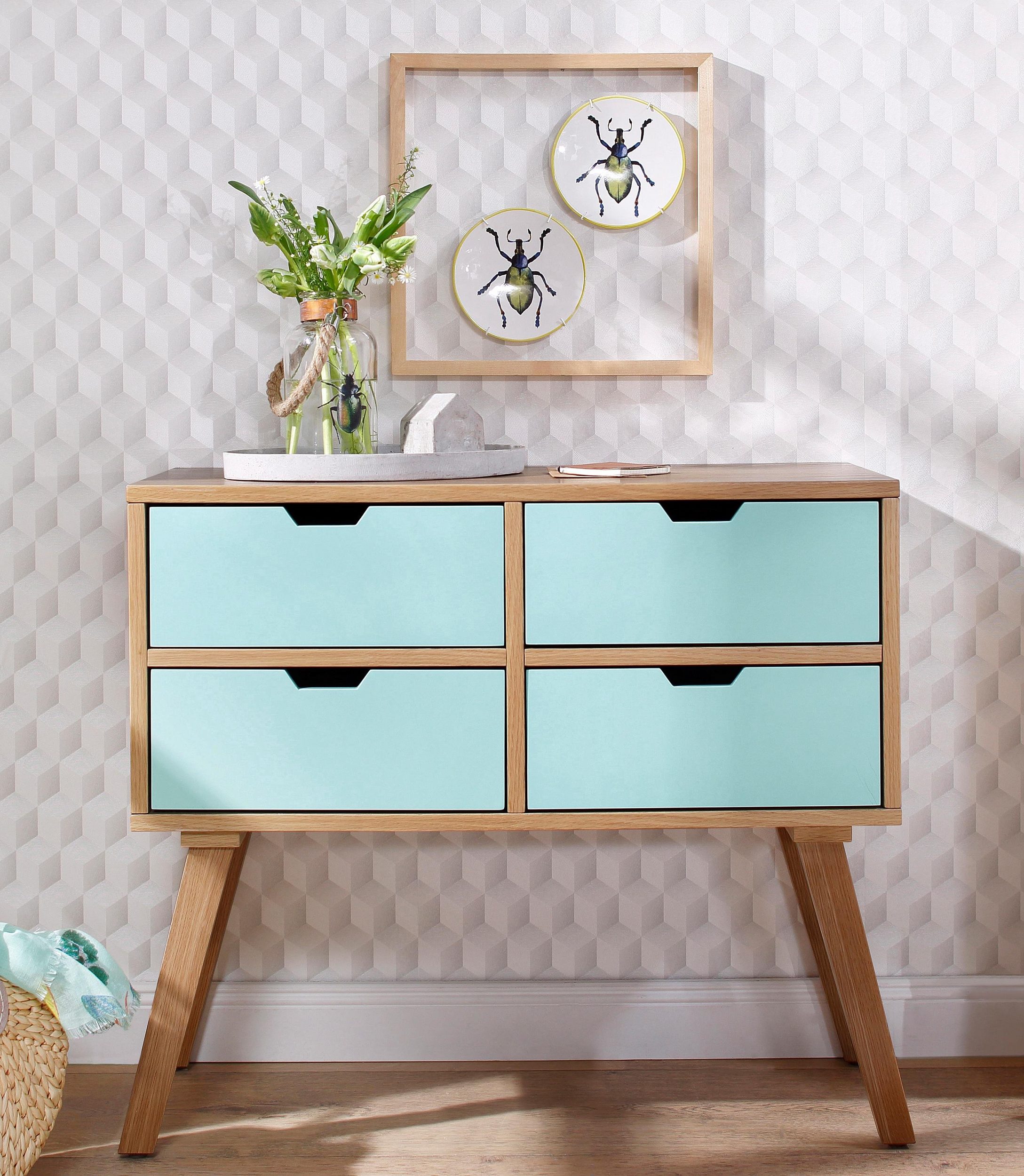 Kommode PASTEL von HOME AFFAIRE in mint/eichefarben