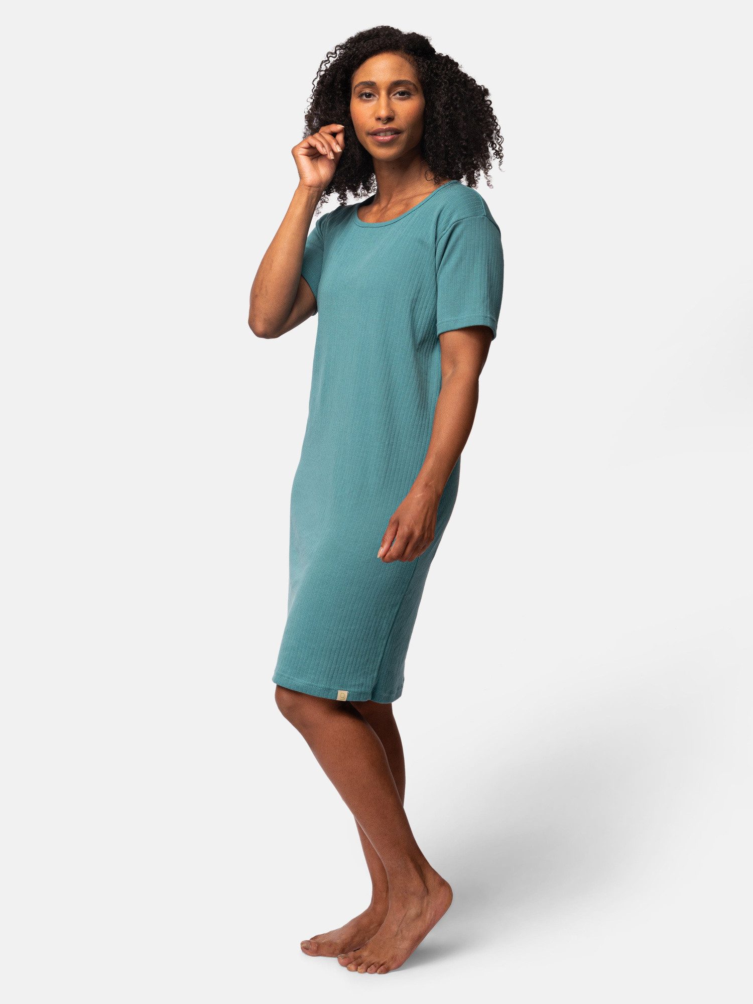 greenjama Sleepshirt aus weichem Derby Rib, Biobaumwolle