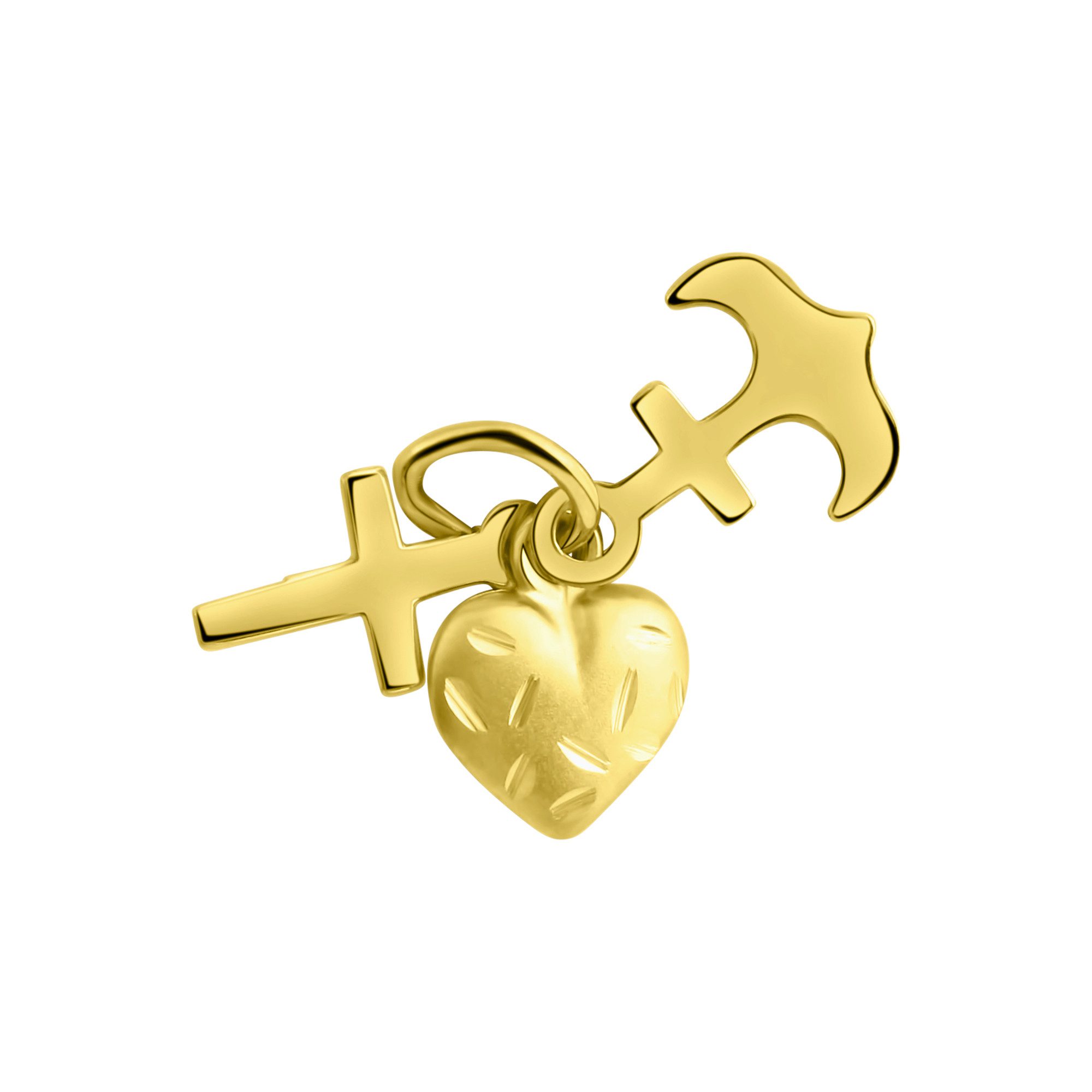 Kettenanhänger Gold 375 Motiv Glaube, Liebe, Hoffnung