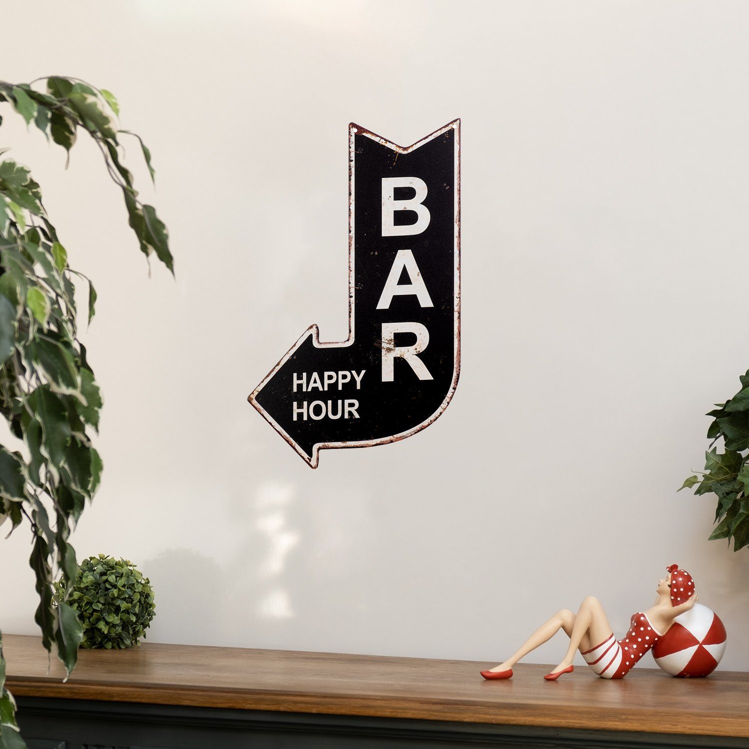 Moritz Metallschild Blechschild Bar Happy Hours schwarz, (Einzeln), 20 x 25 günstig online kaufen