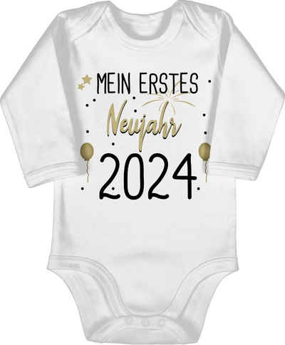 Shirtracer Shirtbody Mein 1. Neujahr schwarz 2025 Silvester Baby