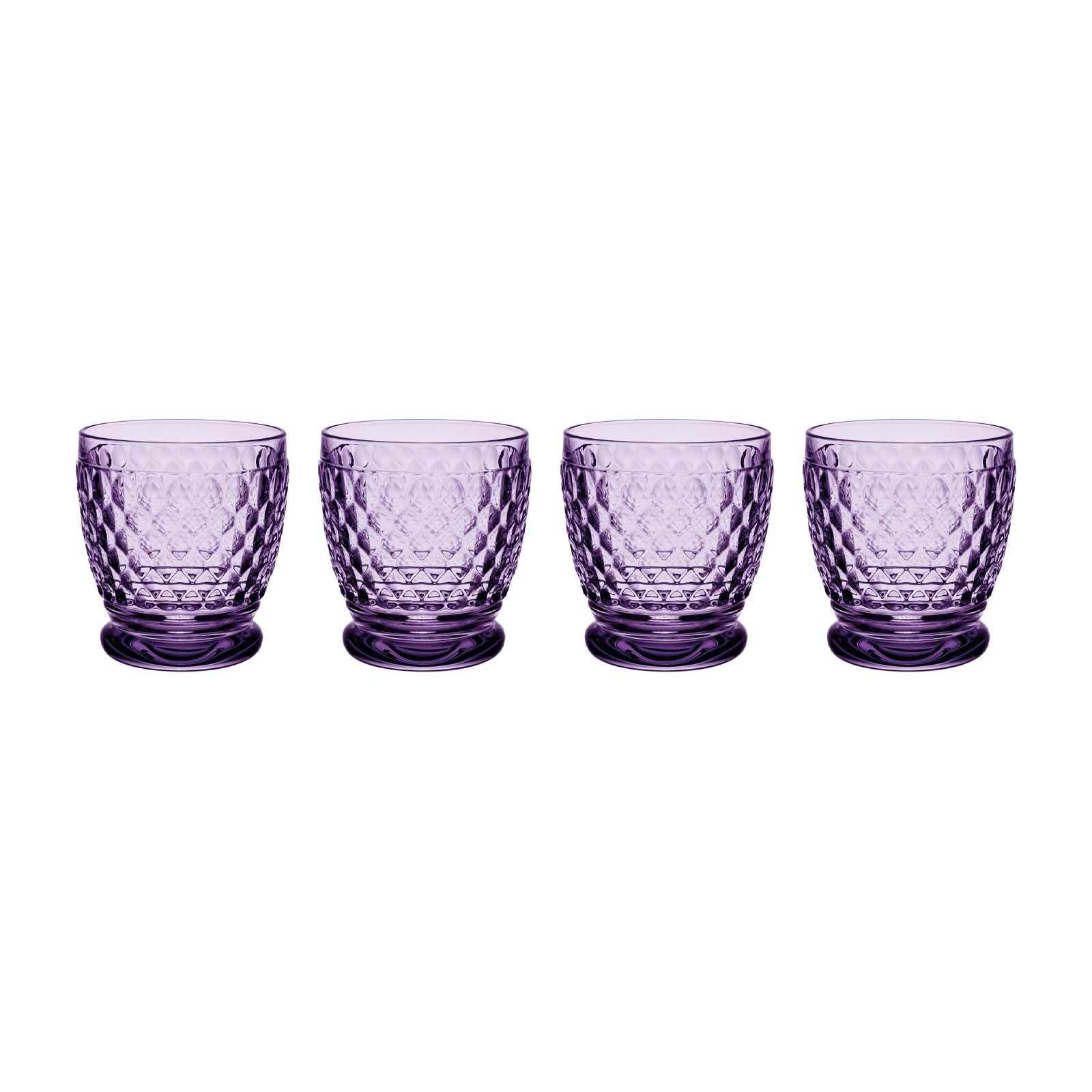 Villeroy & Boch Whiskyglas Boston Coloured Becher 330 ml 4er Set, Glas Lavender