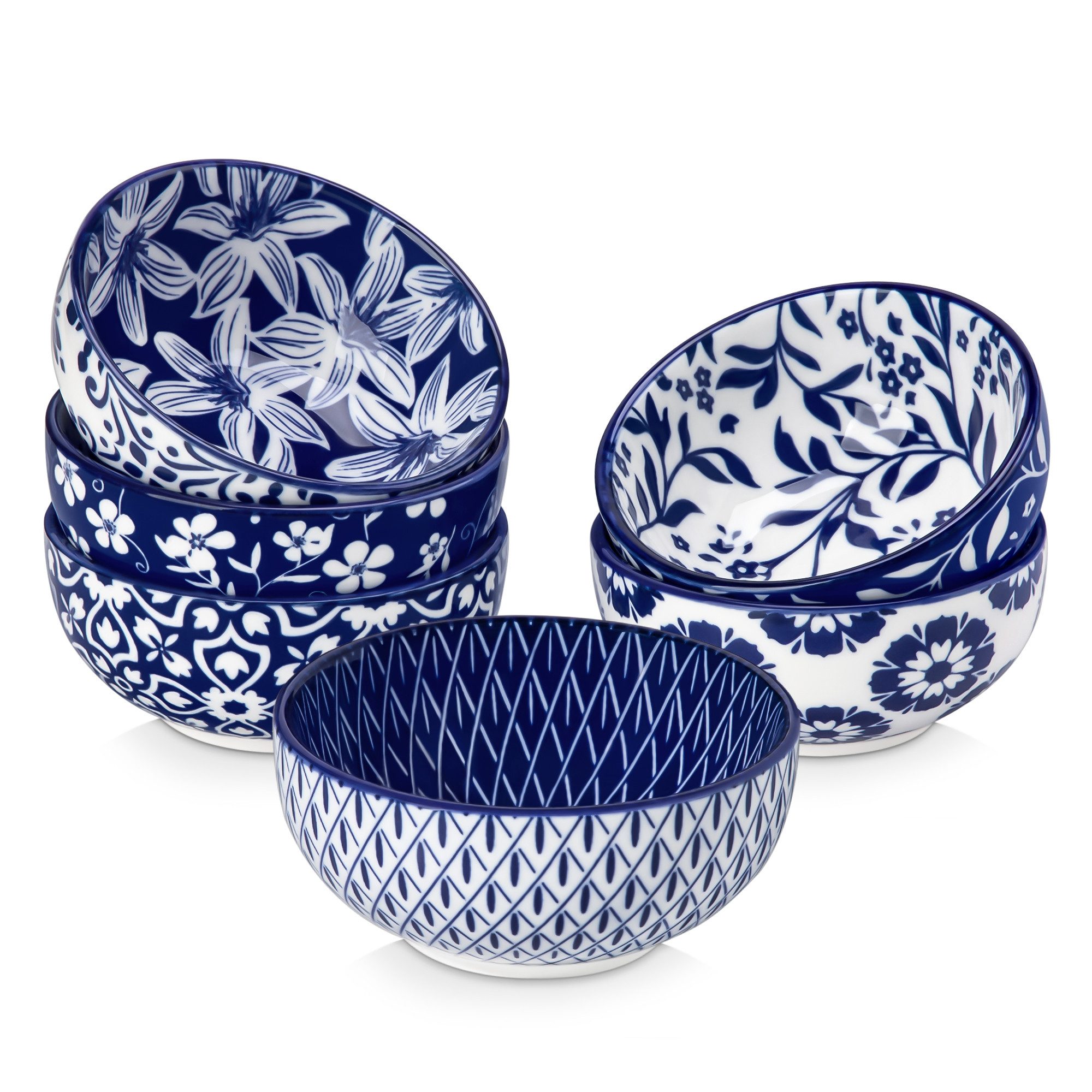 vancasso Dipschale 6-tlg Porzellan Soßenschale, Dipschale, Blau und Weißd, Porzellan, (Set, 6-tlg)