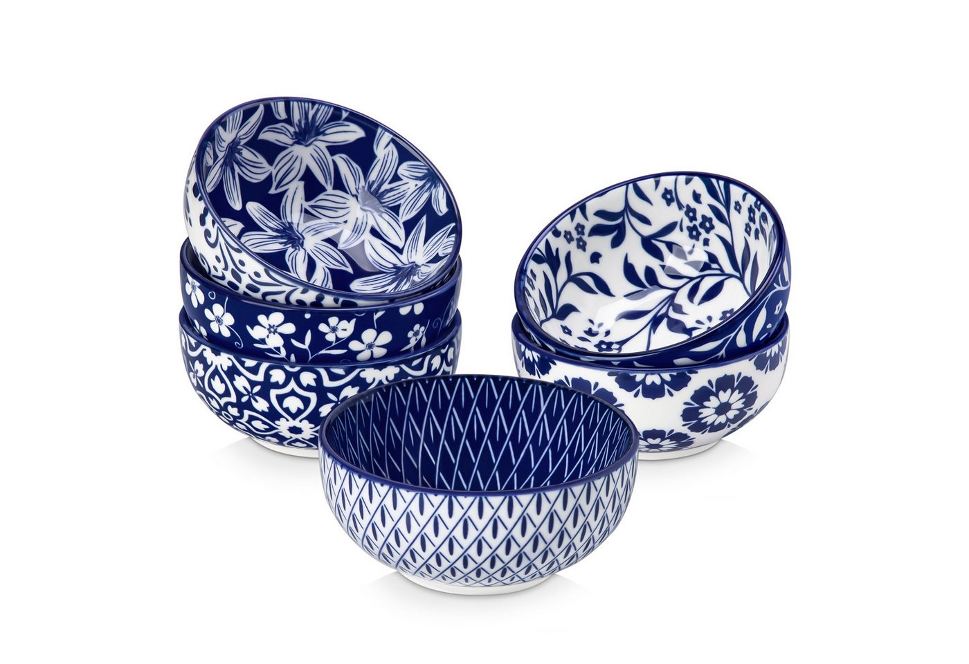 vancasso Dipschale 6-tlg Porzellan Soßenschale, Dipschale, Blau und Weißd, Porzellan, (Set, 6-tlg)