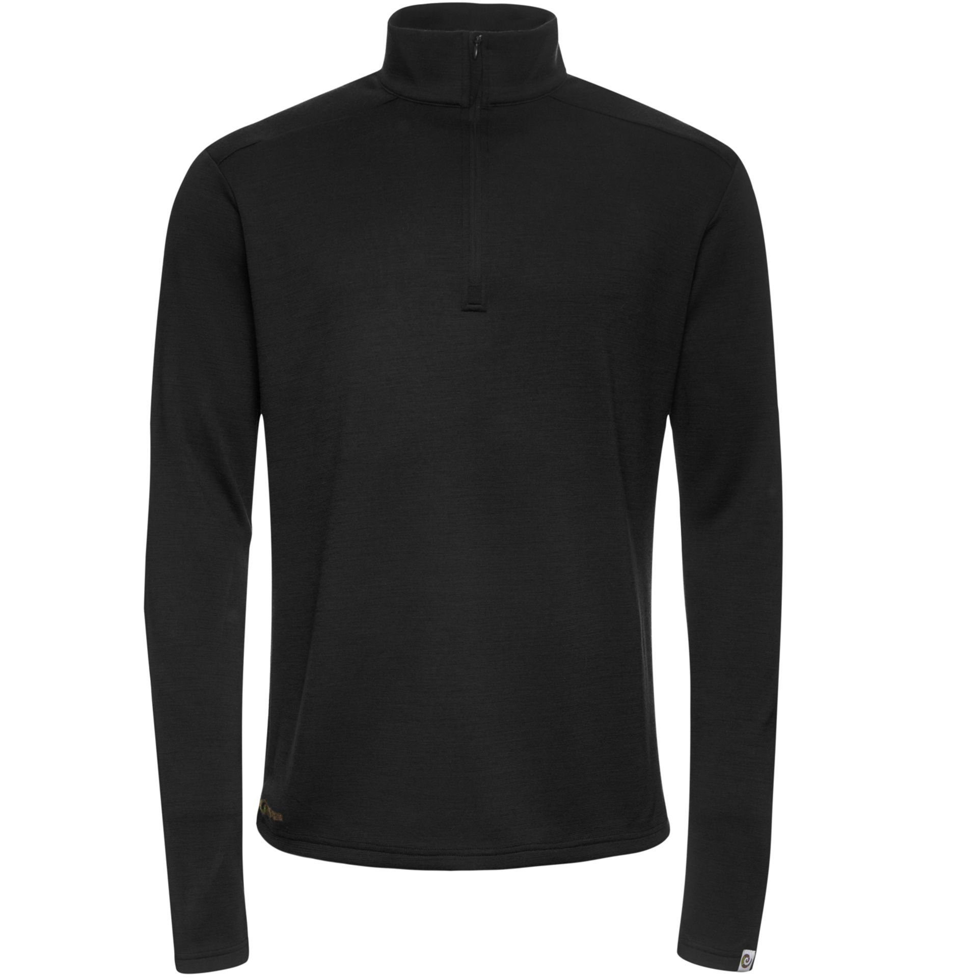 Kaipara - Merino Sportswear Langarmshirt Merino Zip-Neck Herren Regular 250 (1-tlg) aus reiner Merinowolle Made in Germany Schwarz