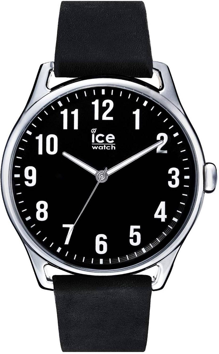 Quarzuhr ist Edelstahl 41 ICE aus Das Black, ist mm time Durchmesser Gehäuse der und ca ice-watch