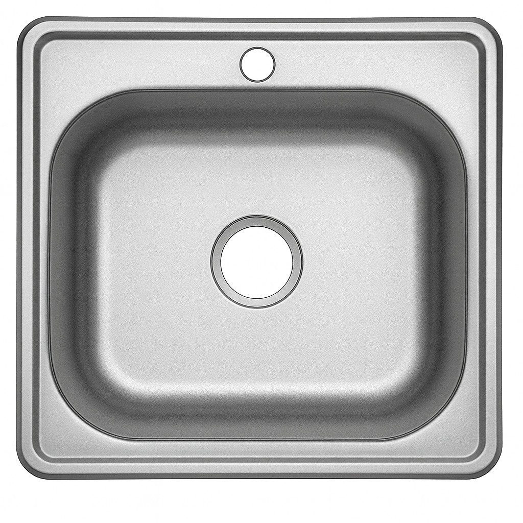 Faizee Möbel Edelstahlspüle Edelstahl Einbauküchenspüle Spülbecken verschiedene Modelle Siphon, Eckig, 48/15.5 cm