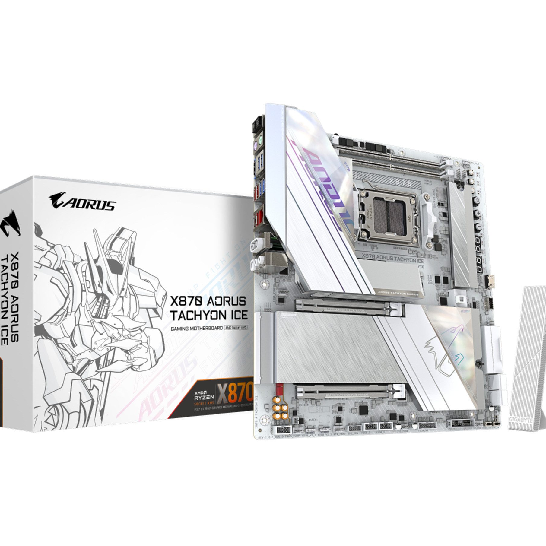Gigabyte X870 AORUS TACHYON ICE Mainboard – Unterstützt AMD Ryzen 9000 CPUs, di Mainboard