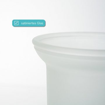 eluno WC-Garnitur Ersatzglas für Toilettenbürsten, WC-Garnituren, WC-Glas satiniert