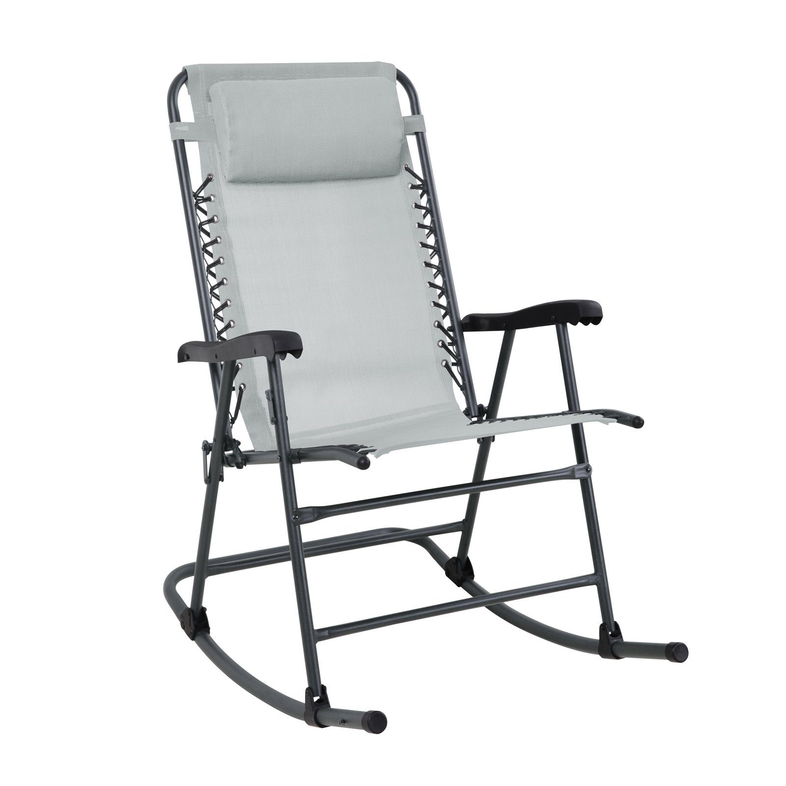 SVITA Schaukelstuhl, faltbar, klappbar, mit Kopfstütze, Armlehne, Hellgrau günstig online kaufen