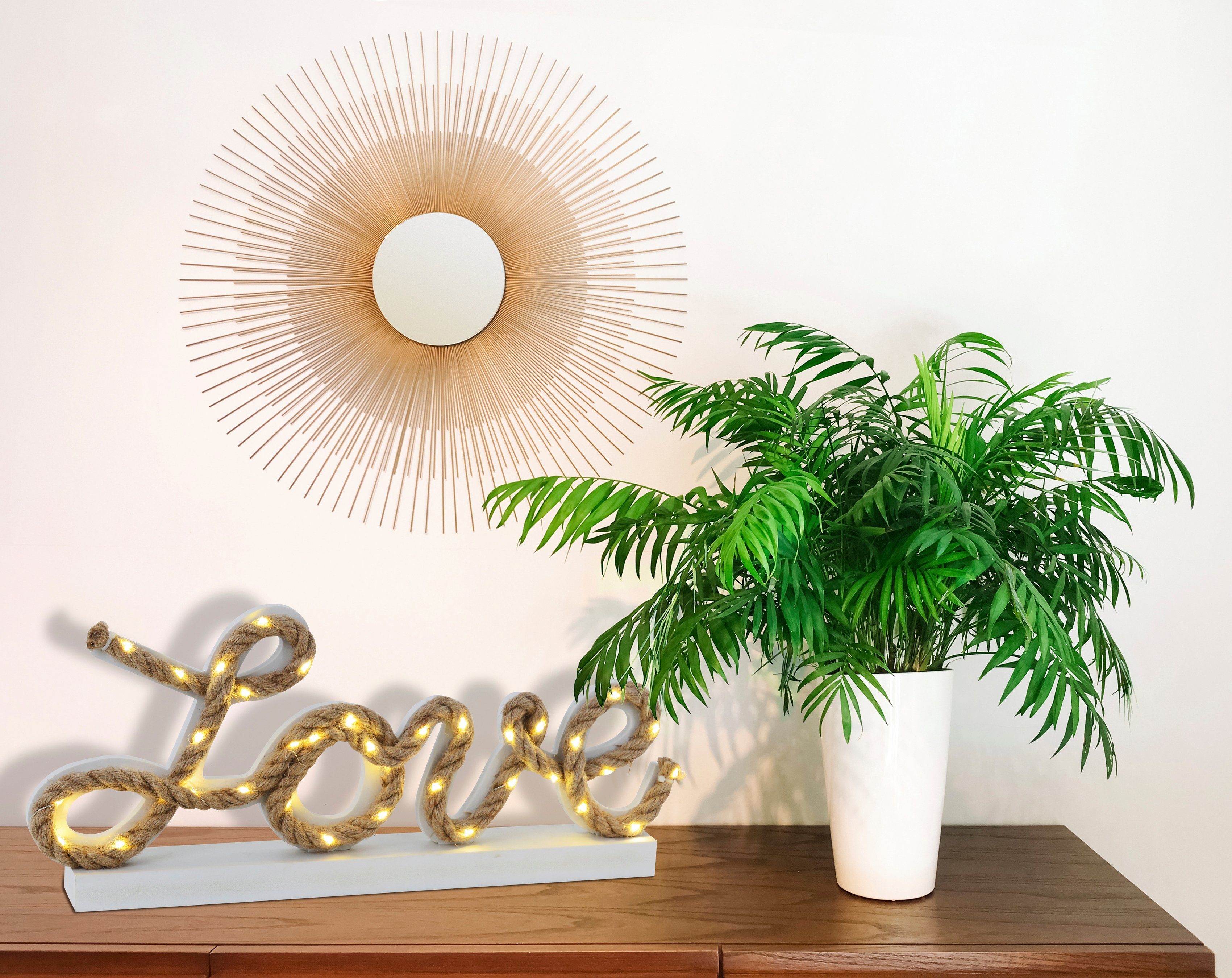 Näve LED-Deko-Tischleuchte Love Natur 20 cm x 45 cm x 5 cm günstig online kaufen