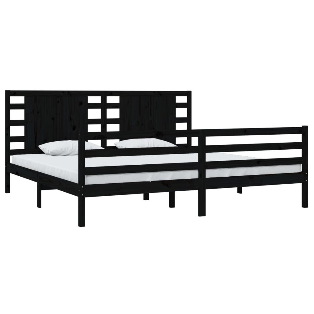 Vidaxl Massivholzbett Schwarz Kiefer 200x200 Cm günstig online kaufen